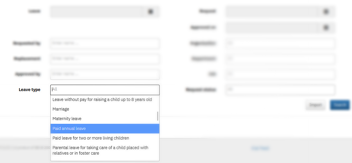 Manage any type of leave in TIMEOFF.GURU