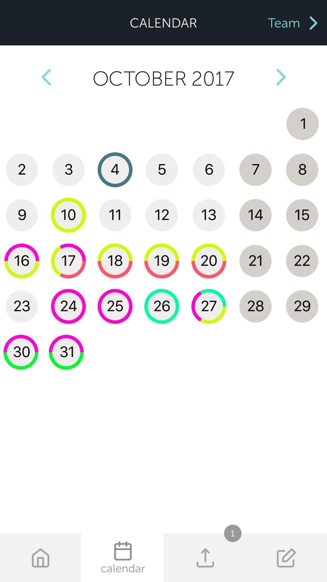 Мобилното приложение за TIMEOFF.GURU - Календар